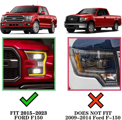 Pair Running Board Nerf Bar Compatible with 15-23 Ford F150 Superduty Crew Cab（4 Full Size Doors） Rocker Slider Side Steps,Width 6 Inches V Style.with OE Style Brackets - OMOTOR