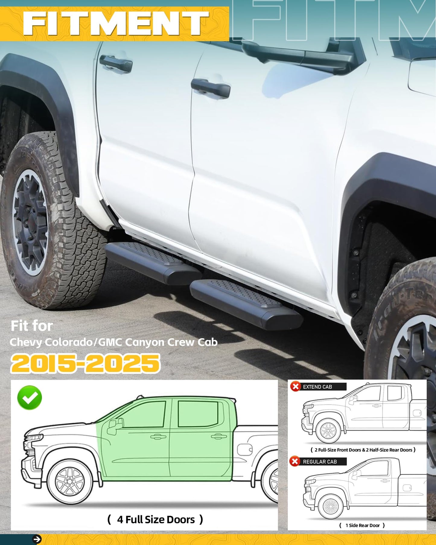 Side Steps For Chevy Colorado Crew Cab 2015-2026