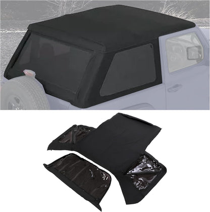 HECASA Soft Top Compatible with 2018-2023 Jeep Wrangler JL 2 Door Replacement for 56862-35 w/Tinted Plastic Window Black Sailcloth Vinyl