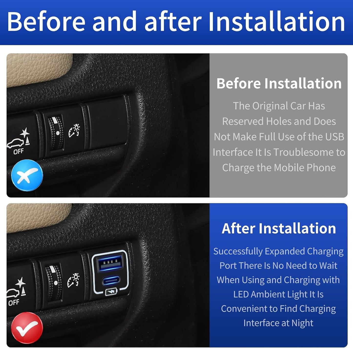 USB Fast Charger for 2024 - 2026 Toyota Land Cruiser 250 First Edition 1958 Prado
