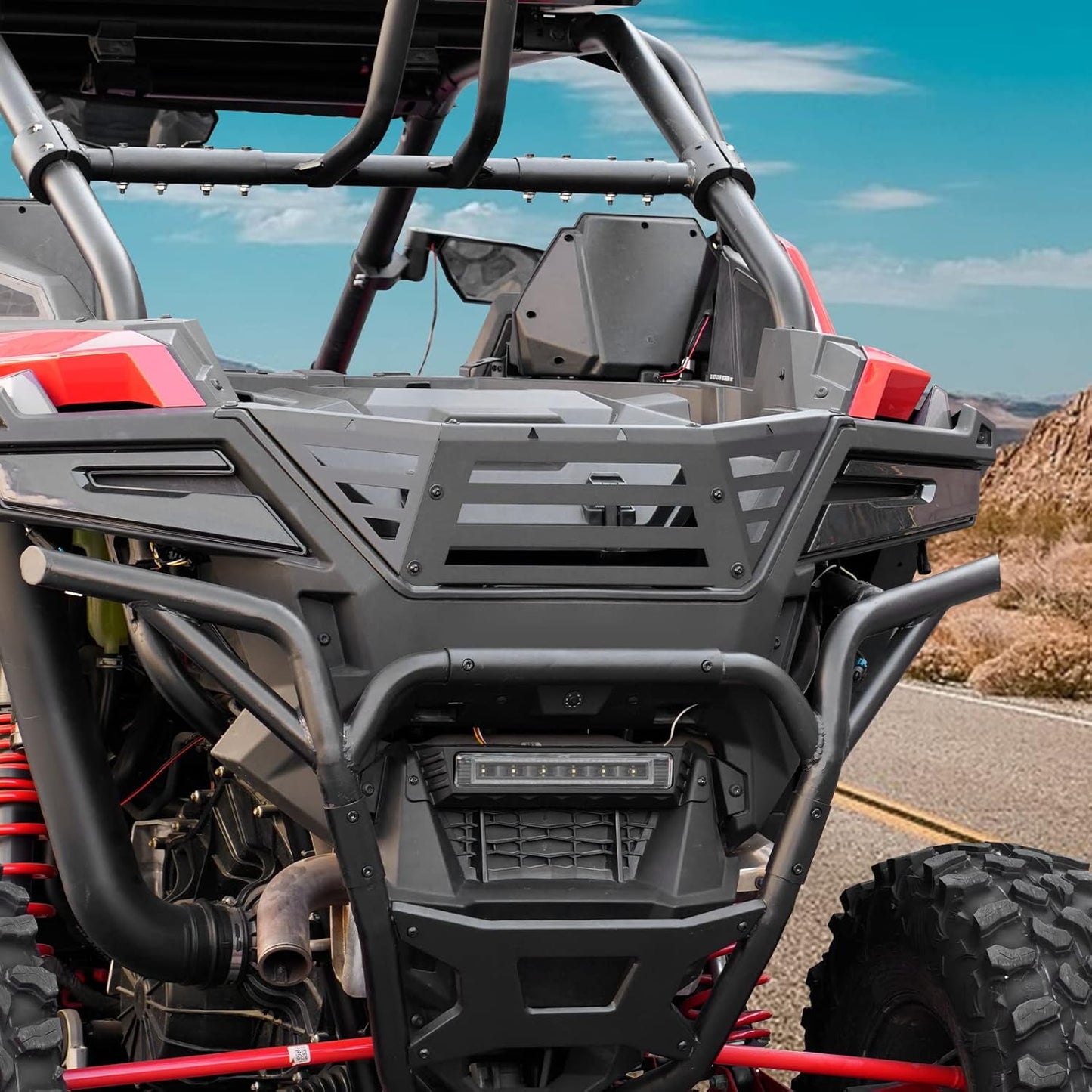 A & UTV PRO Bed Enclosure Tailgate for Polaris RZR PRO XP / XP4 2020 2021 2022 2023 2024, for RZR Turbo R 2022-2024, UTV Heavy Duty Steel Rear Cargo Bed Rack Extender Accessories, Black