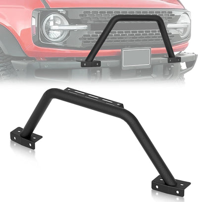Bull Bar with Light Bracket Grille Brush Guard Compatible with 2021-2025 Ford Bronco 2/4 door (only fit Modular Steel Front Bumper)