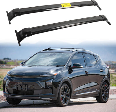 220LBS Roof Rack Noiseless Cross Bars Fit for Chevy Chevrolet Bolt EUV Bolt EUV 2022 2023 2024 Sunroof Freedom All Aluminum (Not for Bolt EV) Black Crossbars Luggage Carrier Bars