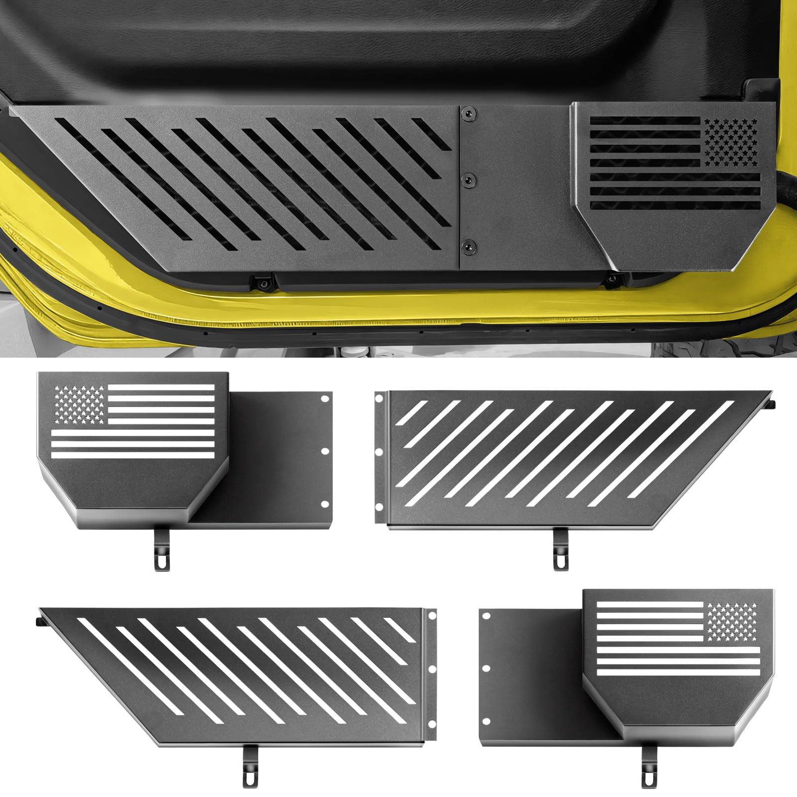 2025 Upgrade Metal Front Door Storage Pockets for Jeep Wrangler JL JLU 4XE 2018-2025 Accessories/Gladiator JT 2020-2025 Accessories [Military-Grade Metal] Door Storage Box Matte Black