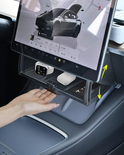 Under Screen Storage Organizer for Tesla Model Y Model 3 Accessories(include Juniper & Highland)