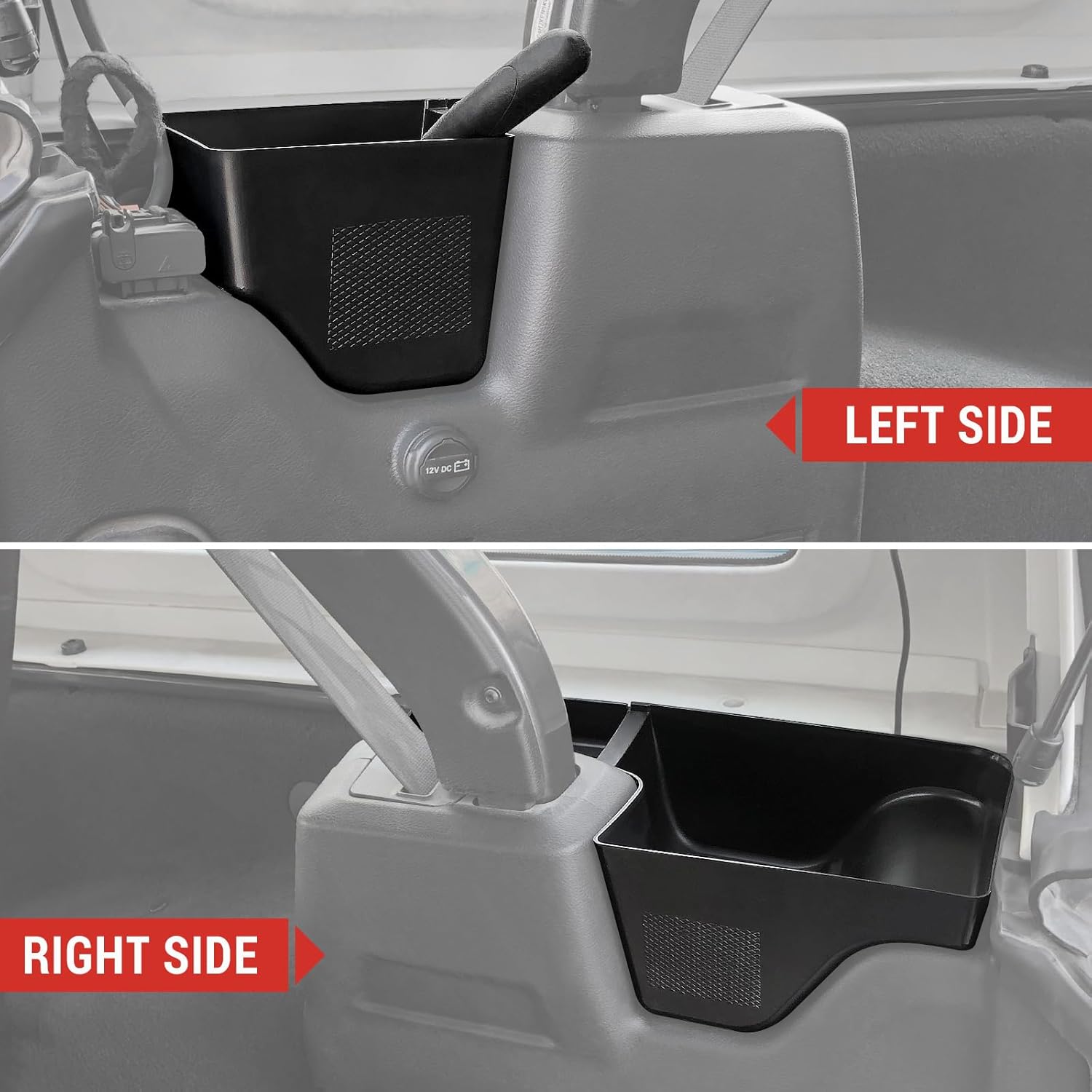 Wheel Well Storage Bin Fit for 2018-2023 Jeep Wrangler JL JLU 4XE, Cargo Organizer Tray Trunk Side Storage Box for Wrangler JL 4 Door Accessories(Left+Right, Not fit 2024 Model)