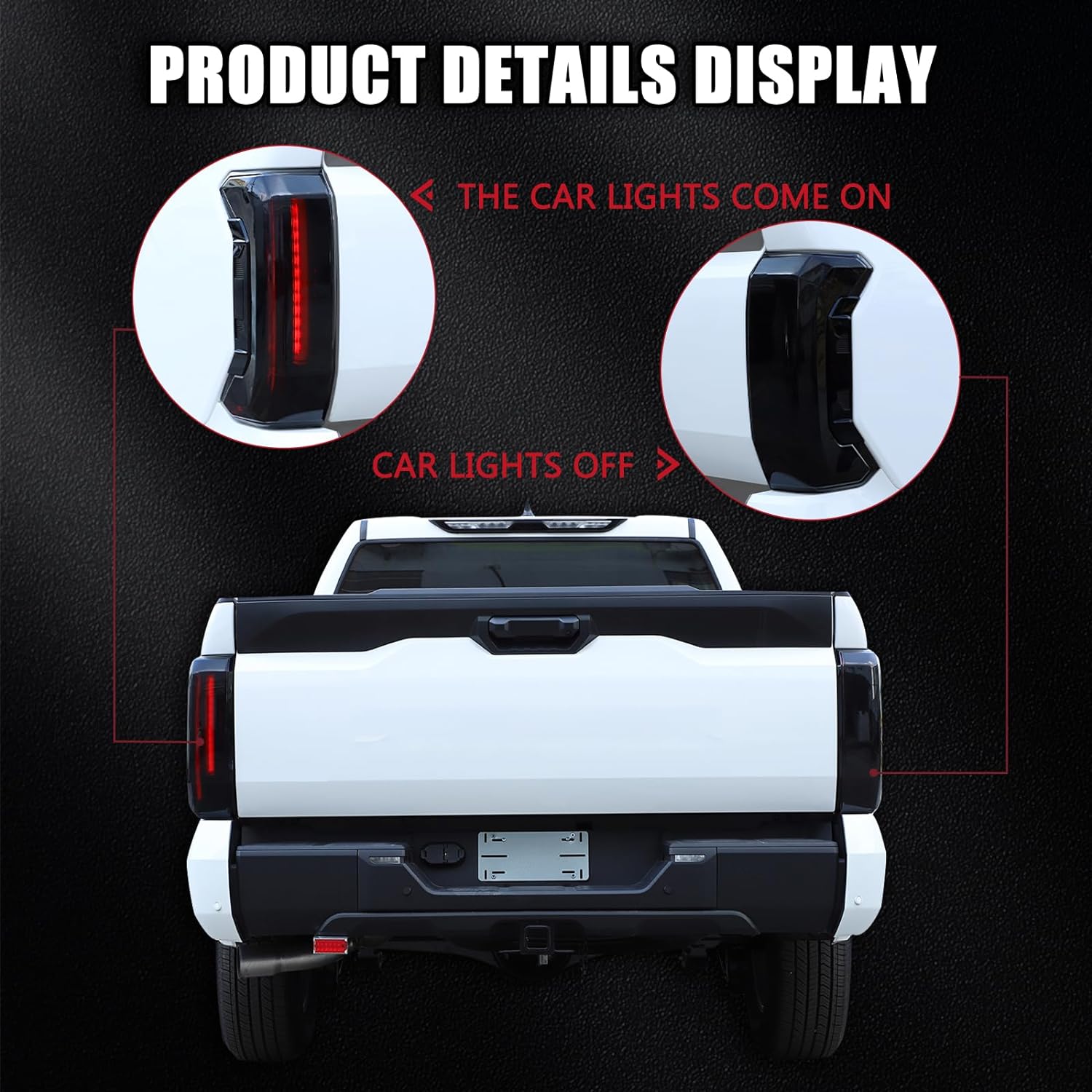 LLKUANG Rear Tail Light Cover Tail Lamp Shell Shade Guard Trim Frame Compatible with Toyota Tundra 2022 2023 2024 2025,ABS Car Taillight Protective Shell Bezels Smoke Black Taillight Shell Accessories