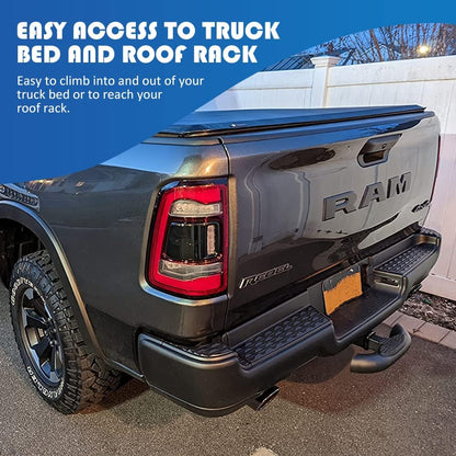Hitch Step for 2 Inch Hitch Receiver Towing Hitch Step Bar Bumper Step Rear End Guard Protector for Pickup Truck SUV - OMOTOR