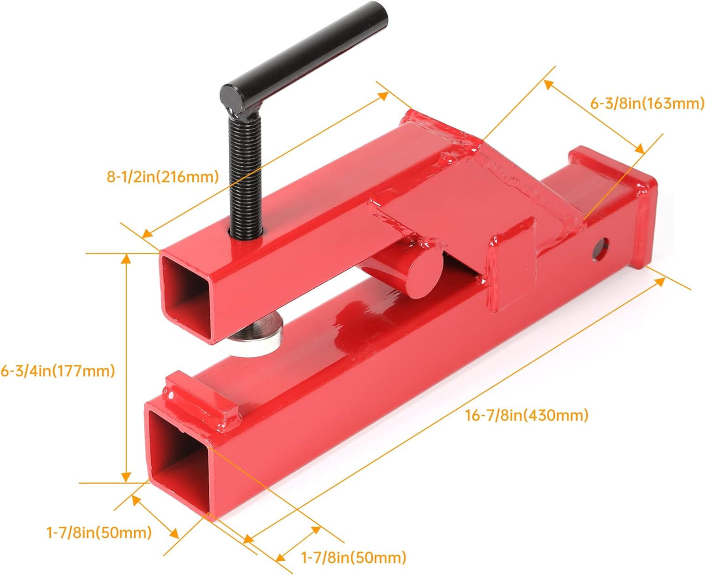 Clamp On Trailer Hitch 2" Ball Tractor Mount Receiver Hitch Mount Adapter Compatible with Deere Bobcat Tractor Bucket