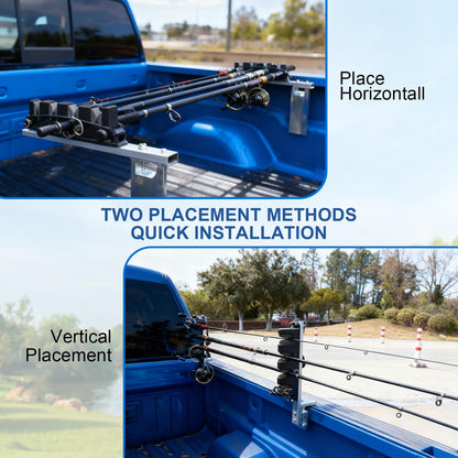 Adjustable Truck Bed Fishing Rod Holder for F150, Silverado, RAM, Tacoma