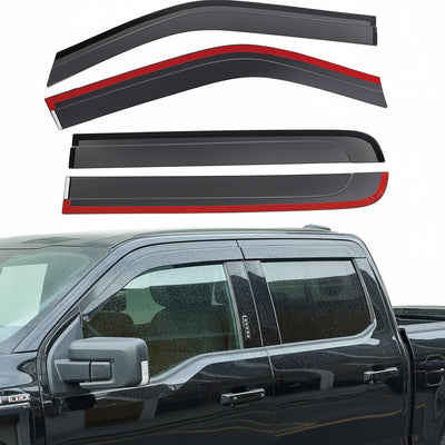 Vent Visor Compatible with 2015-2024 Ford F150, 2017-2024 F-150 Raptor Crew Cab
