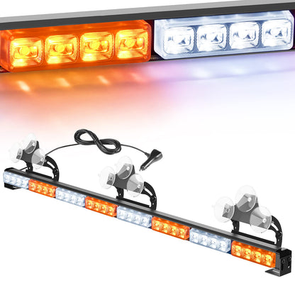 Traffic Advisor Emergency Strobe Light Bar 35Inch 32LED 21 Flash Patterns Directional Safety Warning Lights with Cigar Lighter on Trucks Police Cars Construction Vehicles