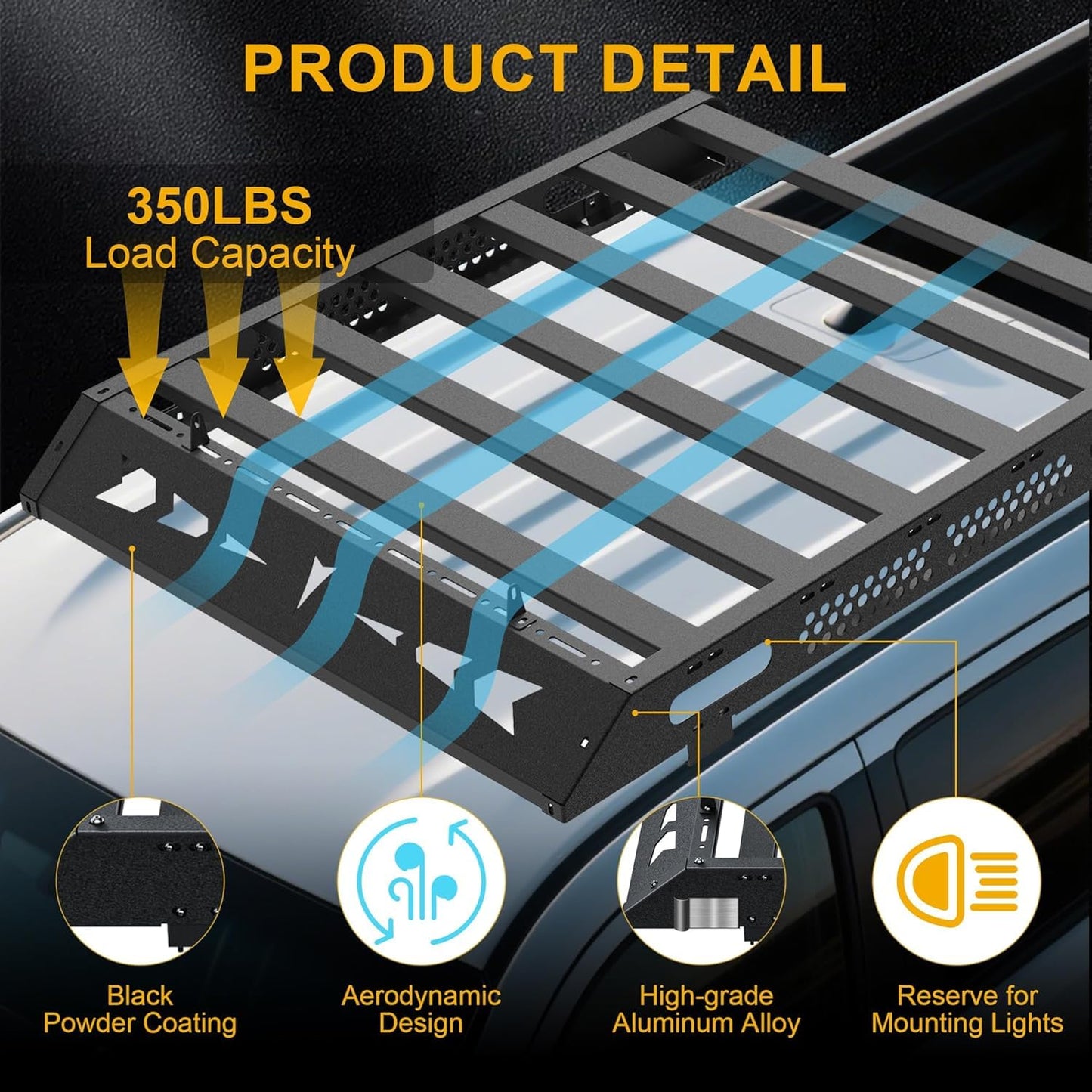 Heavy Duty Aluminum Roof Rack Cargo Platform Fits for Toyota Land Cruiser LC250 & Prado J250 2024 2025