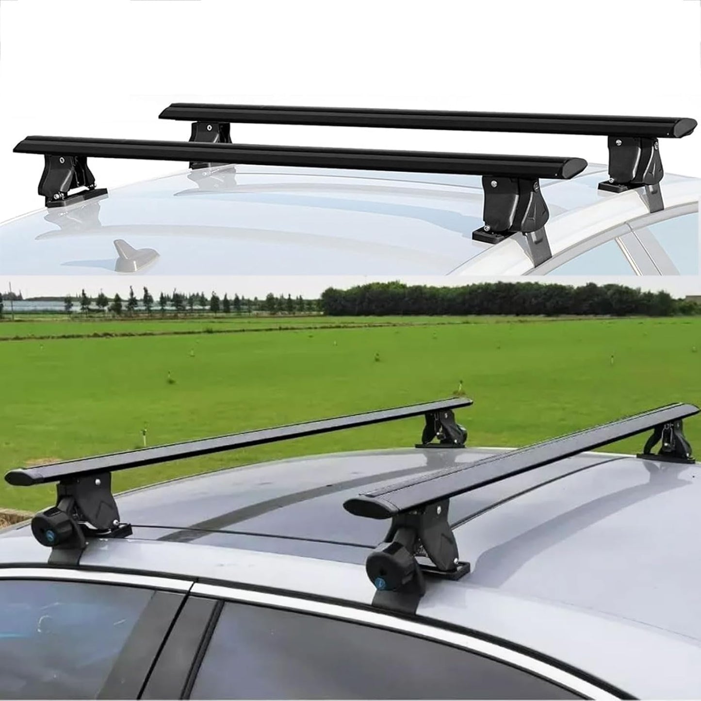 Without Roof Rail Rack Lockable Roof Rack Cross Bars Fit for Dodge Durango 2011-2024 2025 Crossbars Rooftop Luggage Cargo Carrier