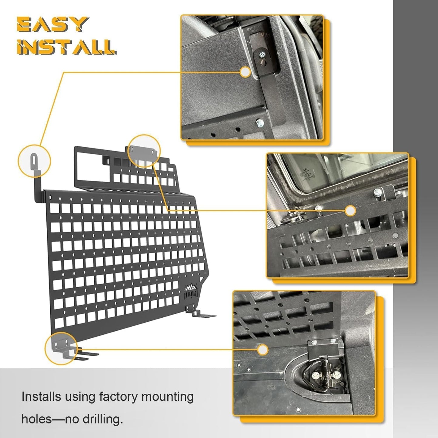 Rear Window Interior Shelf Storage Molle Panel Fit for Ford Bronco (Hard Top) 4 Door 2021 - 2026