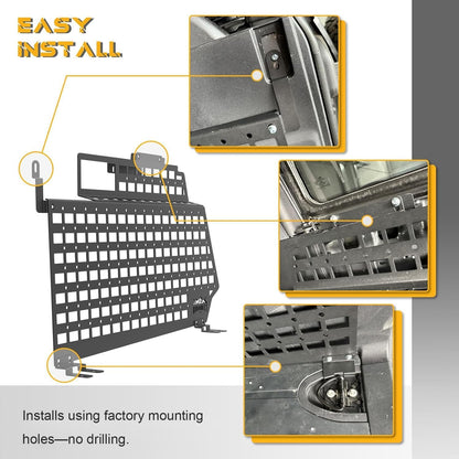Rear Window Interior Shelf Storage Molle Panel Fit for Ford Bronco (Hard Top) 4 Door 2021 - 2026