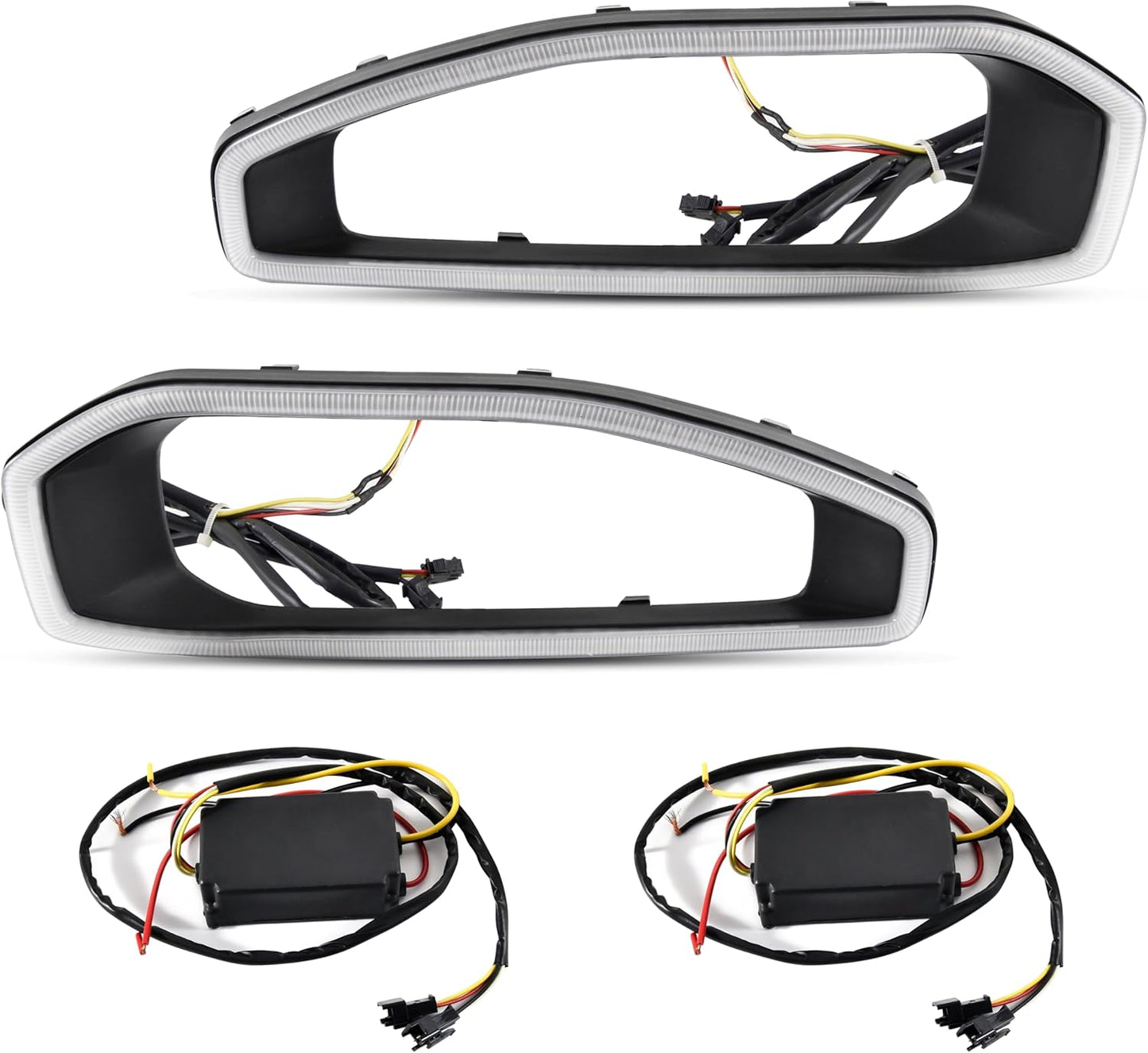 KEWISAUTO LED Front Lower Bumper Grille Light for Wrangler JL JLU/Gladiator JT, Bumper Fog Light Cover Trim DRL Turn Signal for 2018-2025 Jeep Wrangler JL JLU & 2020-2025 Gladiator JT Accessories