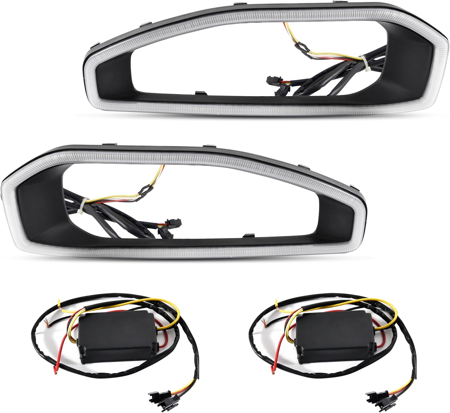 KEWISAUTO LED Front Lower Bumper Grille Light for Wrangler JL JLU/Gladiator JT, Bumper Fog Light Cover Trim DRL Turn Signal for 2018-2025 Jeep Wrangler JL JLU & 2020-2025 Gladiator JT Accessories