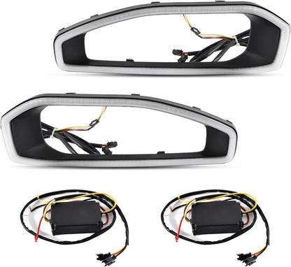 KEWISAUTO LED Front Lower Bumper Grille Light for Wrangler JL JLU/Gladiator JT, Bumper Fog Light Cover Trim DRL Turn Signal for 2018-2025 Jeep Wrangler JL JLU & 2020-2025 Gladiator JT Accessories