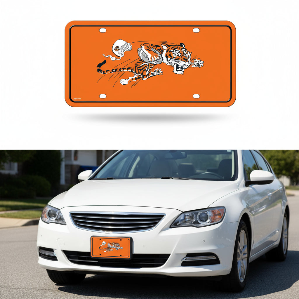 Rico Industries NFL Football Modern Retro Metal Auto Tag 6" x 12" - Great for Truck/Car/SUV