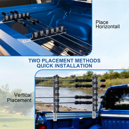 Adjustable Truck Bed Fishing Rod Holder for F150, Silverado, RAM, Tacoma