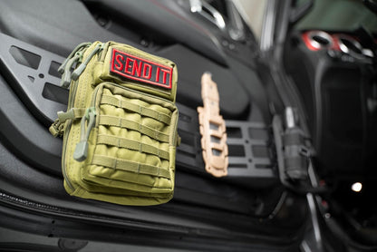 DV8 Offroad Front Door Pocket Molle Panels for The 2018-2025 Jeep Wrangler JL & 2020-2025 Jeep Gladiator JT | Rigid Steel Design Replaces The Weak Saggy Net
