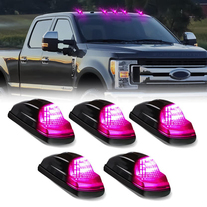 Cab Roof Top Marker Lights Amber Led Running Clearance Lamps for 2017-2022 Ford F250 F350 F450 F550 Super Duty Pickup Trucks, 5PCS (Smoked Black)