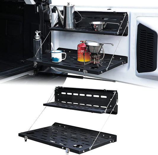 Double-Layer Tailgate Table for 2021 2022 Ford Bronco 2/4 Door Rear Foldable Cargo Shelf,Storage Shelf MOLLE Panel