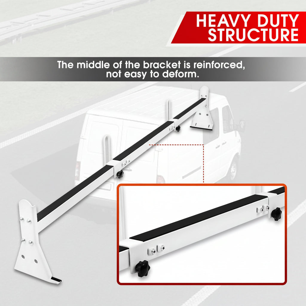Ladder Rack for Van Compatible with Chevy Express 1500 2500 3500 Ford Econoline GMC Savana Fullsize with Rain Gutter