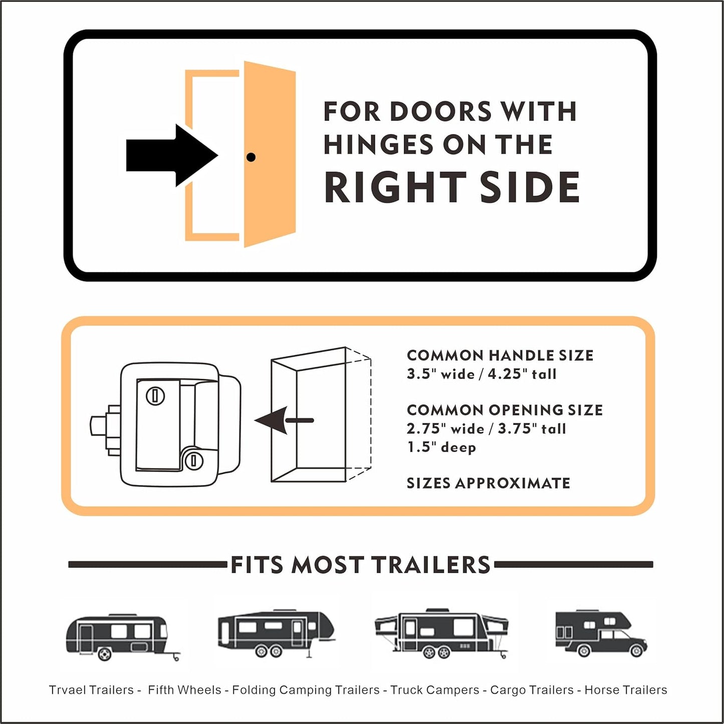 Upgraded RV Door Lock entry with Fingerprint, Password & Keys Fits Camper Trailer Cargo Trailer, Excludes Class A/C RVs