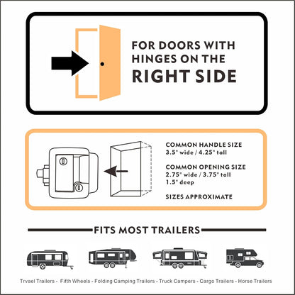 Upgraded RV Door Lock entry with Fingerprint, Password & Keys Fits Camper Trailer Cargo Trailer, Excludes Class A/C RVs