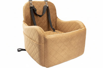 Dog Booster Car Seat for Small/Medium Dogs, Memory Foam Elevated Cushion, Fully Detachable & Washable with Safety Leashes, Fits All Car Seats & SUV - OMOTOR