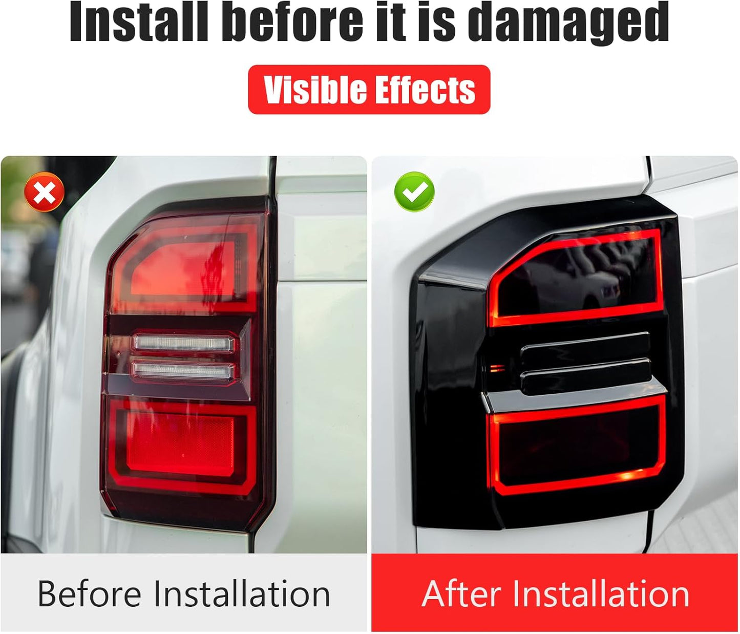 Smoked Tail Light Cover for 2024-2025 2026 Toyota Land Cruiser 250&1958 Prado LC250 J250
