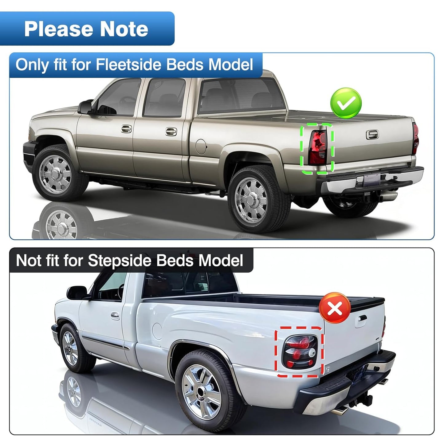 Tail Light Wiring Harness Compatible with 2003-2007 Chevy Silverado 1500 1500HD 2500 2500HD 3500 3500HD Replaces 16531401 16531402