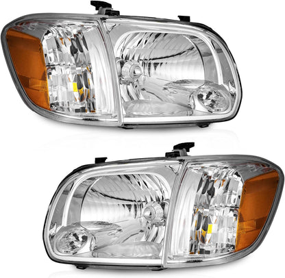 Headlight & Corner Lights for 2005-2006 Toyota Tundra Double Cab SR5/Limited & 2005-2007 Sequoia - Compatible Headlamp Set - OMOTOR