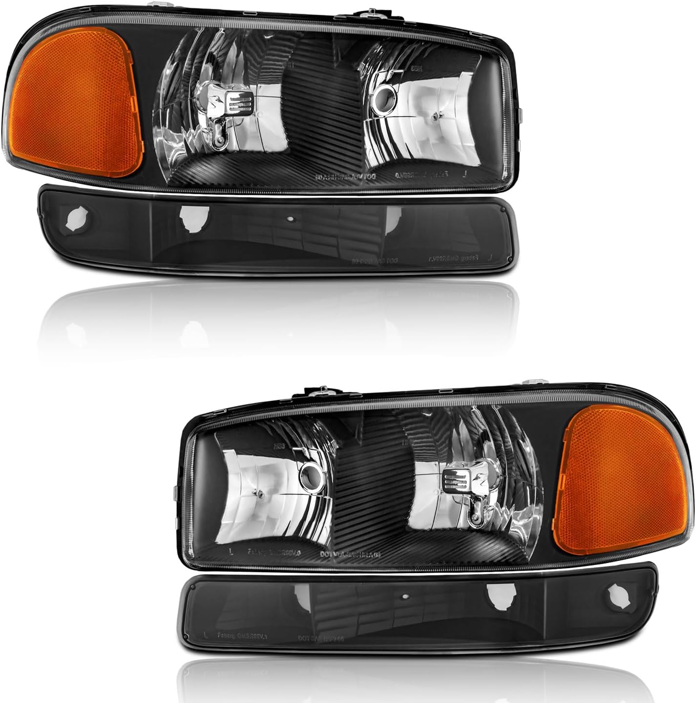 Headlights for 99-06 GMC Sierra 1500 1500HD 2500HD 3500/00-06 Yukon XL 1500 2500, for 2007 GMC Sierra 1500 Classic Headlamp Replacement