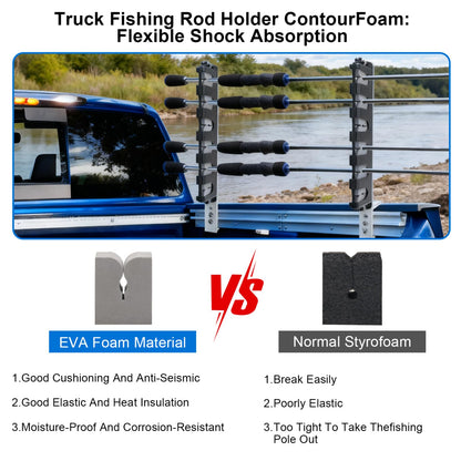 Adjustable Truck Bed Fishing Rod Holder for F150, Silverado, RAM, Tacoma
