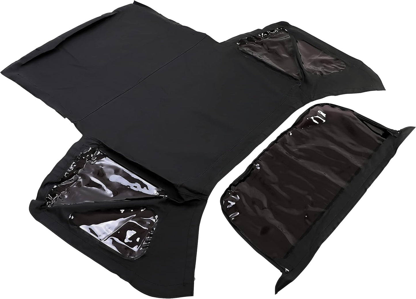 HECASA Soft Top Compatible with 2018-2023 Jeep Wrangler JL 2 Door Replacement for 56862-35 w/Tinted Plastic Window Black Sailcloth Vinyl