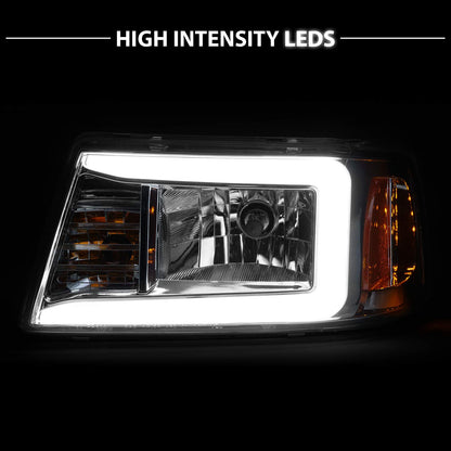 2Pcs LED Tube Black Replacement Headlights Corner Lamp Set for Ford Ranger 2001-2011