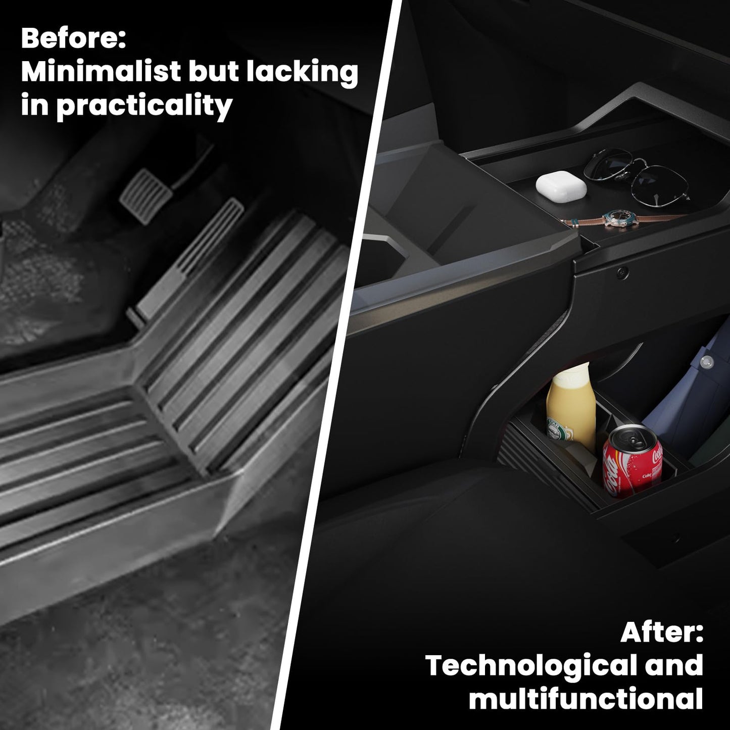 Center Console Organizer Double-Layer Storage Tray For Cybertruck 2023 - 2026