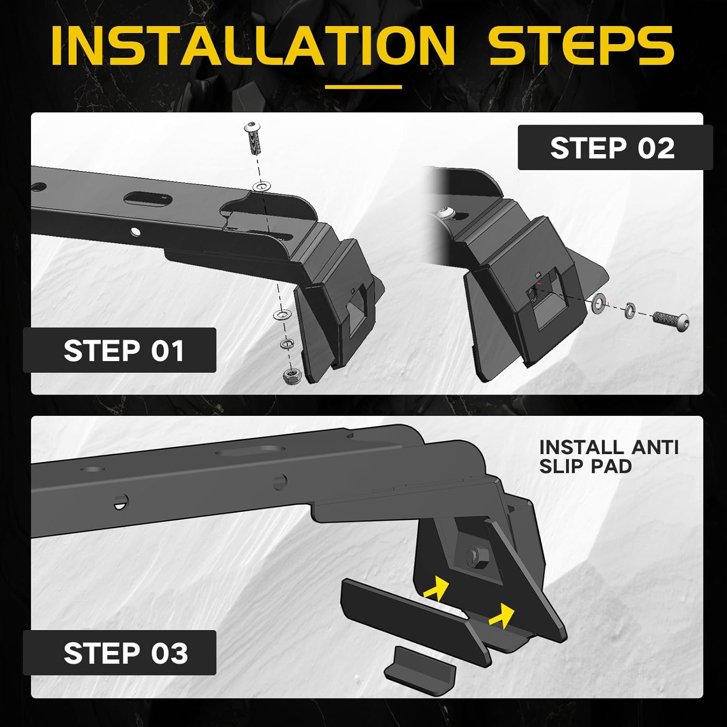 3 Crossbars 400 lbs Heavy Duty Roof Rack Crossbars for Jeep Wrangler JL JK Gladiator JT 2007-2024, (2/4 Door Hardtop)