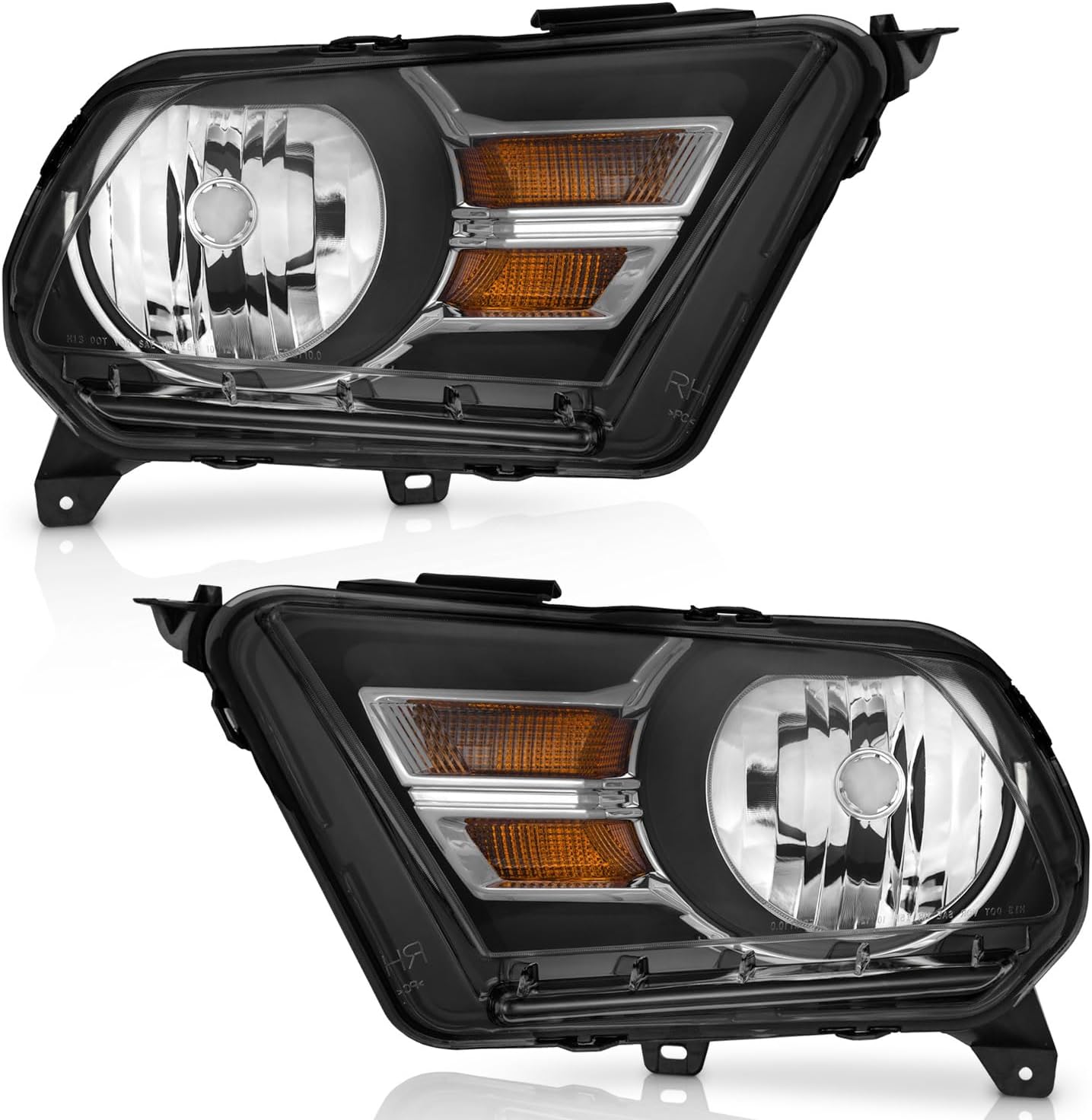 Headlight Compatible with 2010-2014 Ford Mustang Headlights Assembly Pair for 2010 2011 2012 2013 2014 Ford Mustang Headlamp Replacement