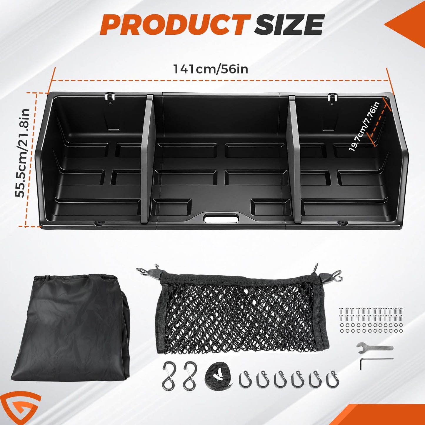48/52/56 inch Truck Bed Cargo Box, Tailgate-slide Design for Effortless Loading/Unloading