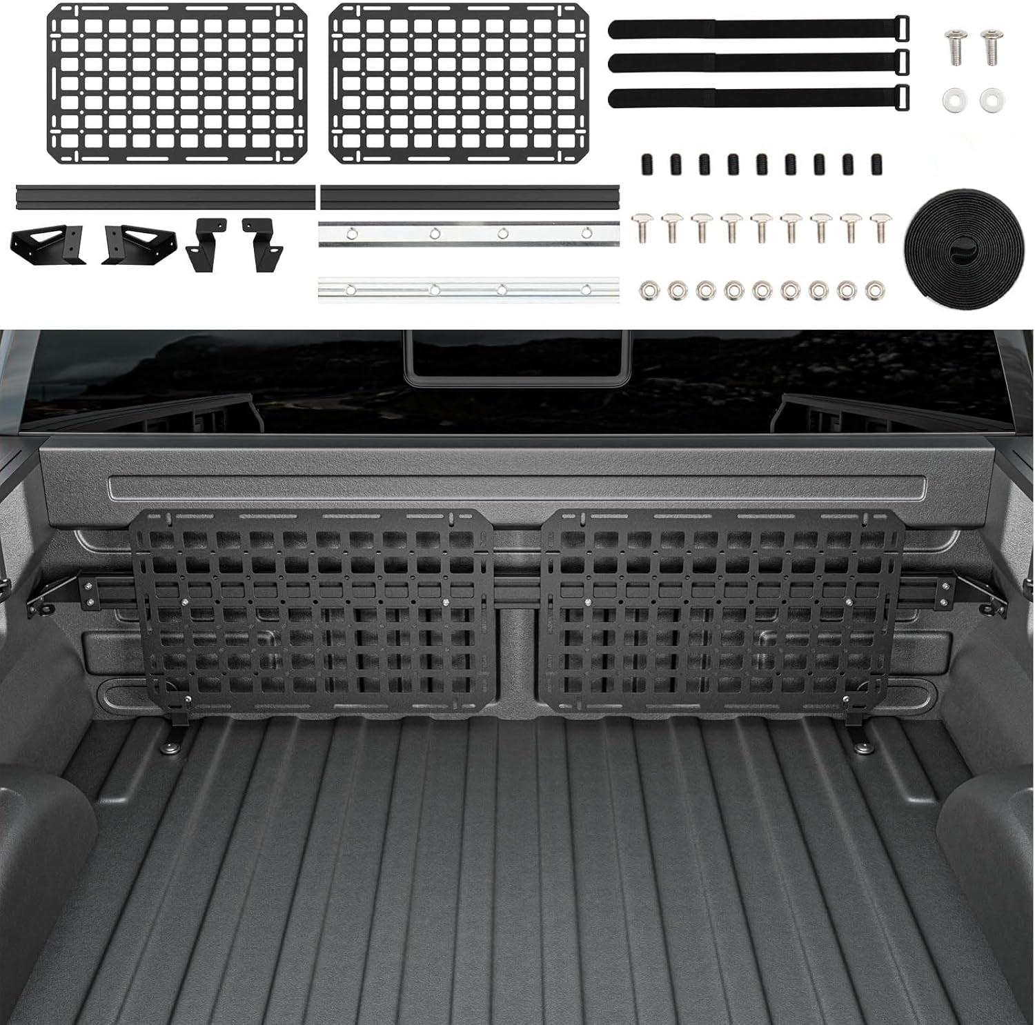 Front Truck Bed Molle Panel Rack System Compatible with 2015-2025 Ford F150 / Raptor (Not for 6.5FT)