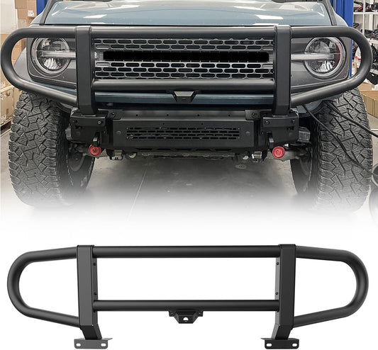 WolfX Bull Bar for Ford Bronco 2021 2022 2023 2024 2025 with Modular Front Bumper Only (Not Fit Sport) Bumper Guards Steel Bumper Grill, Black