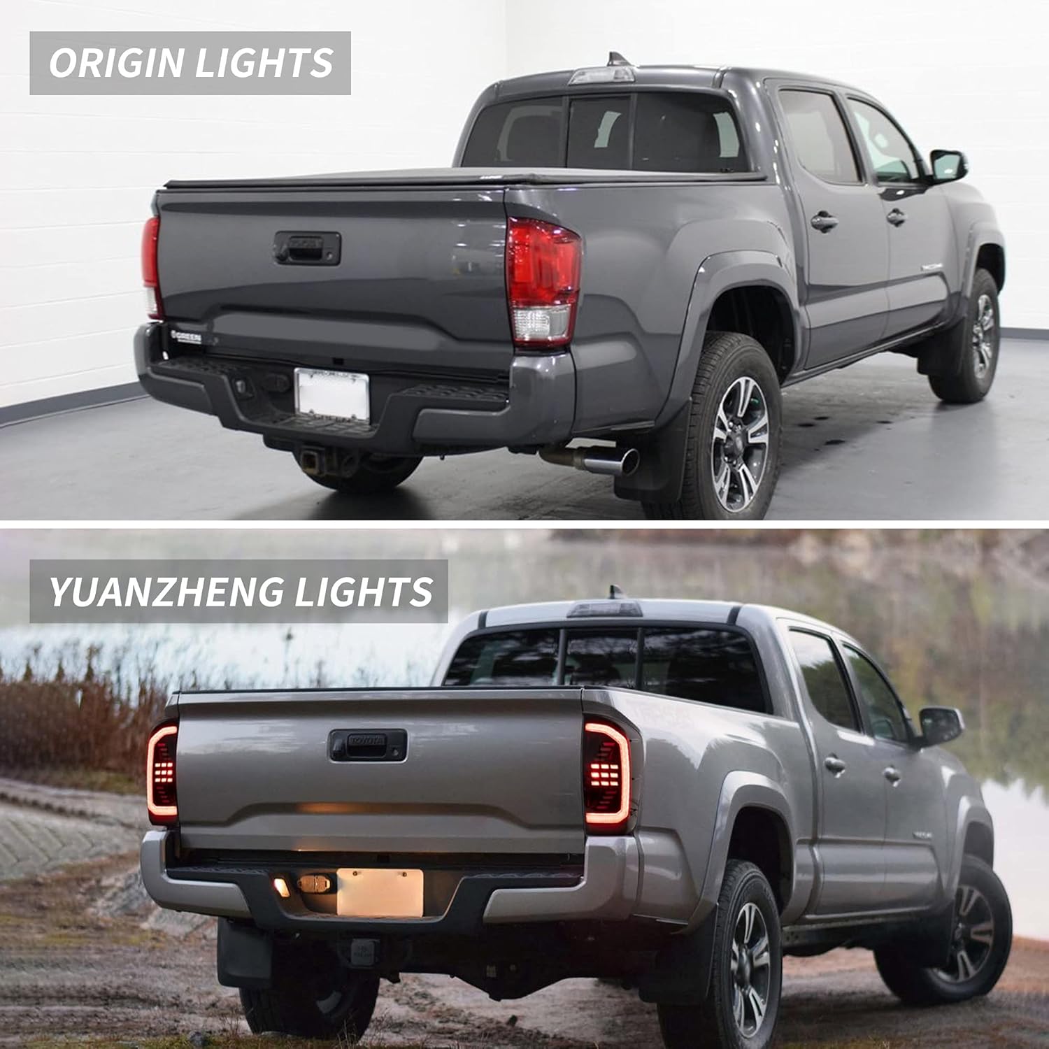 VLAND Full LED Smoked Taillights Compatible For 2016-2023 Toyota Tacoma TRD Off Road, SR5, SR, TRD Pro, TRD Spor, Limited, W/Sequential Indicators Red Turn Signals Lamps
