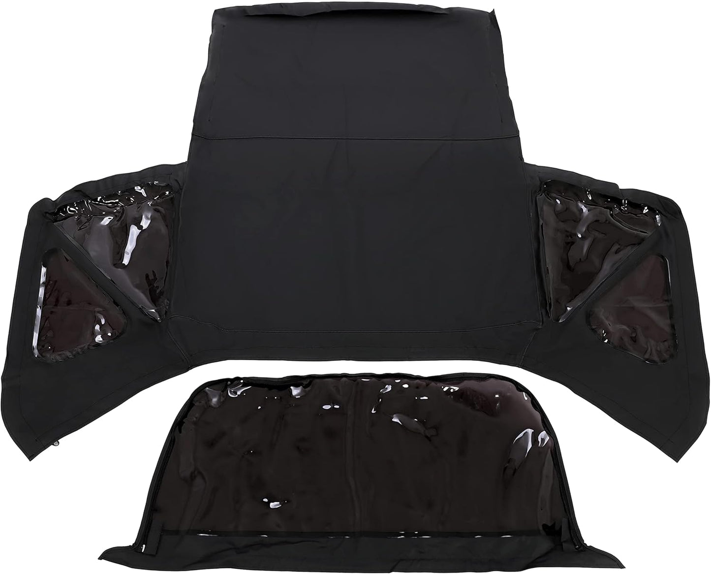 HECASA Soft Top Compatible with 2018-2023 Jeep Wrangler JL 2 Door Replacement for 56862-35 w/Tinted Plastic Window Black Sailcloth Vinyl