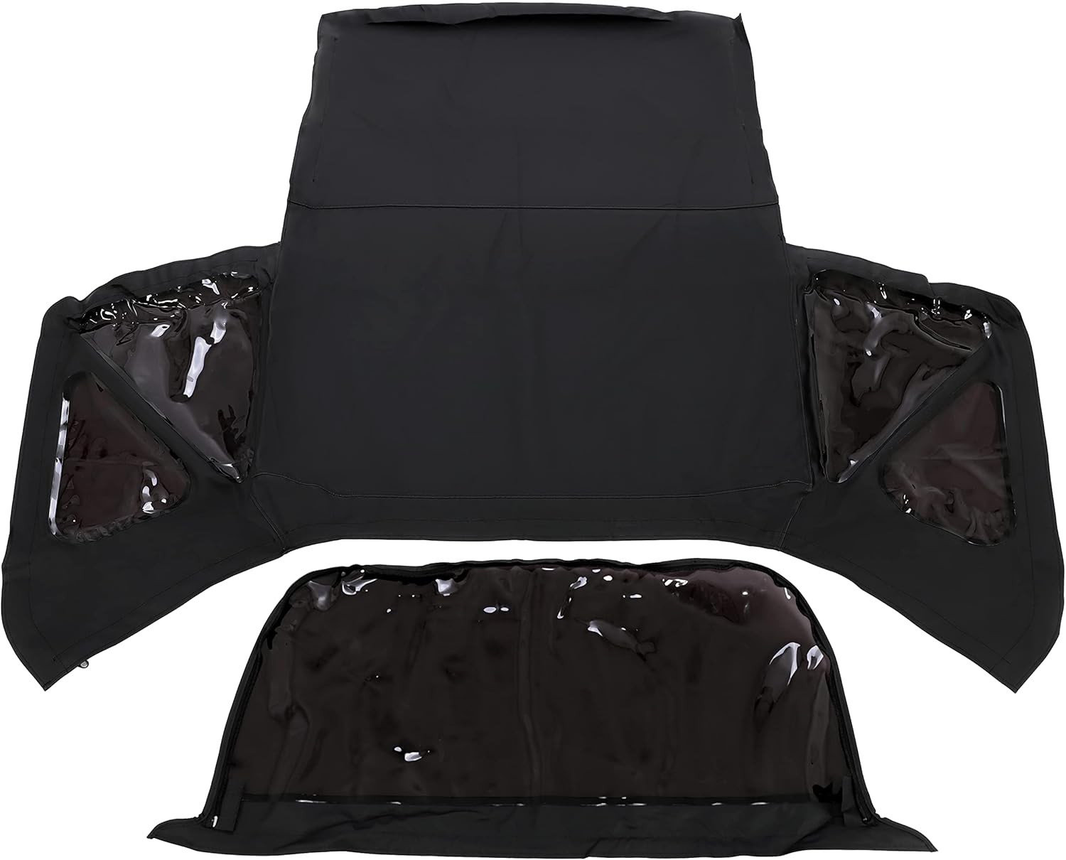 HECASA Soft Top Compatible with 2018-2023 Jeep Wrangler JL 2 Door Replacement for 56862-35 w/Tinted Plastic Window Black Sailcloth Vinyl