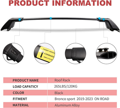 Heavy Duty 265lbs Roof Racks Cross Bars for Ford Bronco Sport Base 2021-2023 - OMOTOR