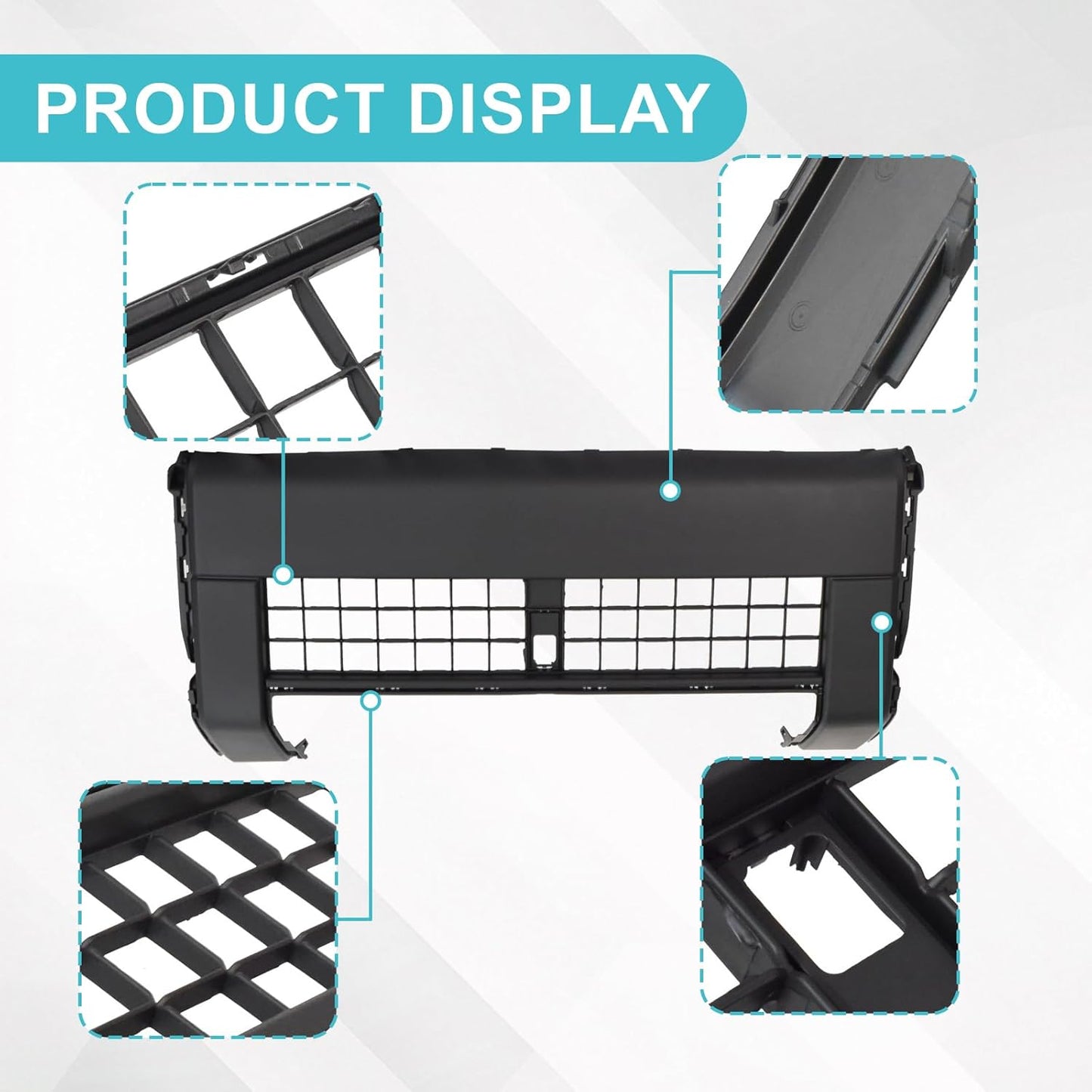 Matter Black Front Bumper Grill Lower Grille Compatible with 2024 2025 Toyota Land Cruiser